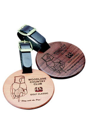 USA-Made Round Wood Bag Tag