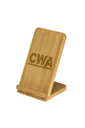 USA-Made Bamboo Qi-Wireless Phone Stand